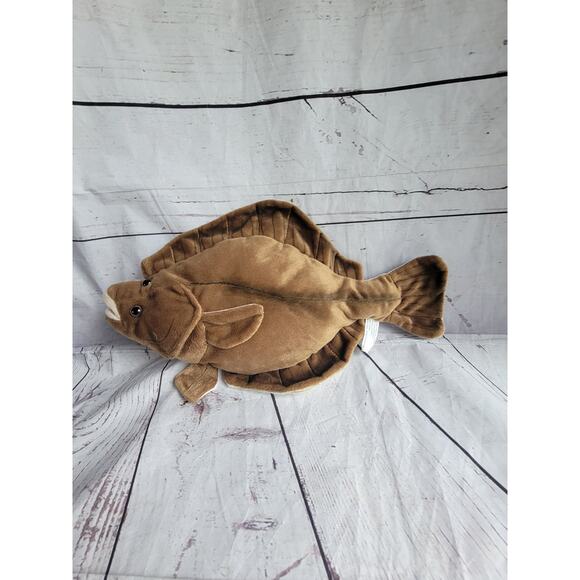 Flounder Flatfish Plush Large Stuffed Fish Toy 17in Cabin Critters - Picture 2 of 7